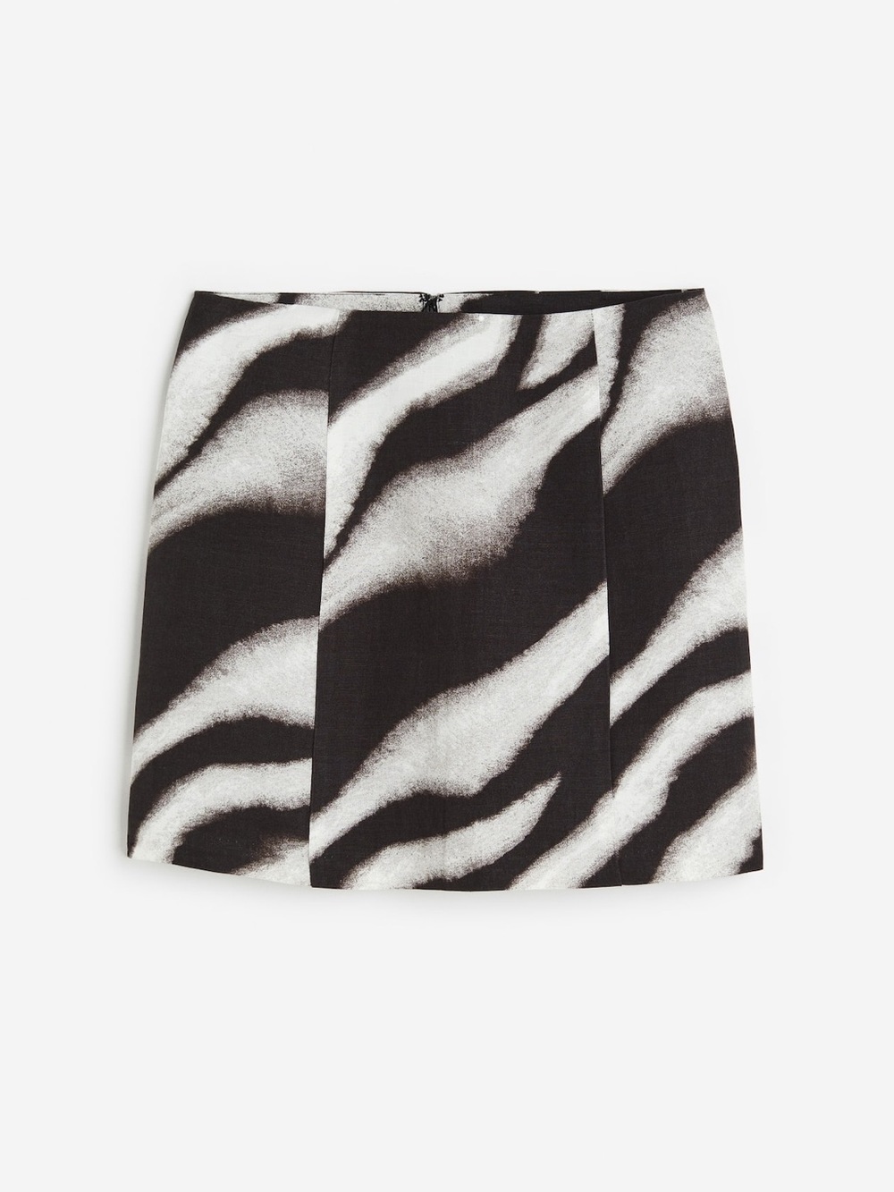 H&M Black and White Zebra-Pattern Mini Skirt